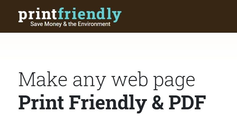 Most amazing websites: PrintFriendly