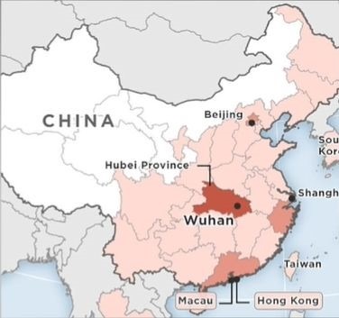 - Wuhan on map of china